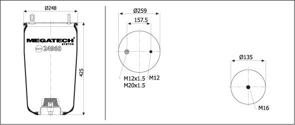 24960 P02 Air Spring With Top Plate At Megatechsystem.com
