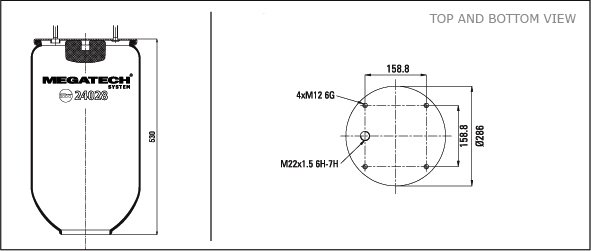 24028 P1 Air Spring With Top Plate At Megatechsystem.com